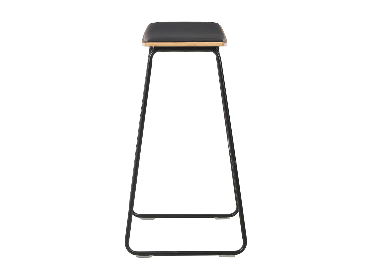 Tabouret de bar simili cuir et pieds métal noir Ogo - lot de 2