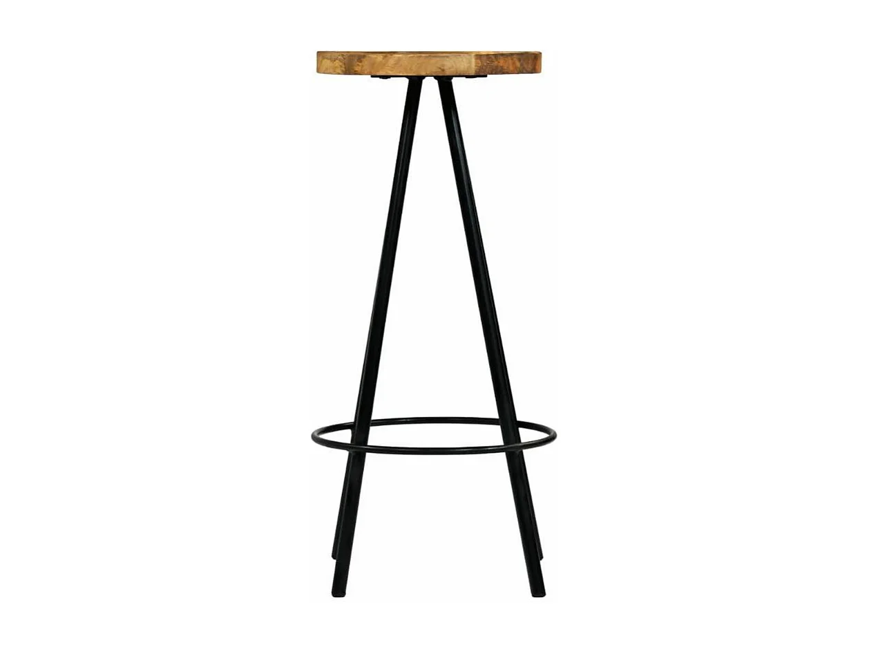 Tabouret de bar manguier massif clair Ive - Lot de 2