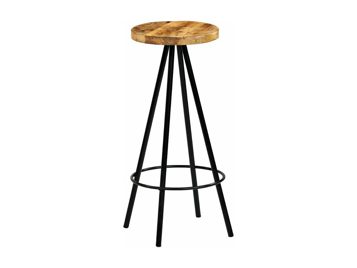 Tabouret de bar manguier massif clair Ive - Lot de 2