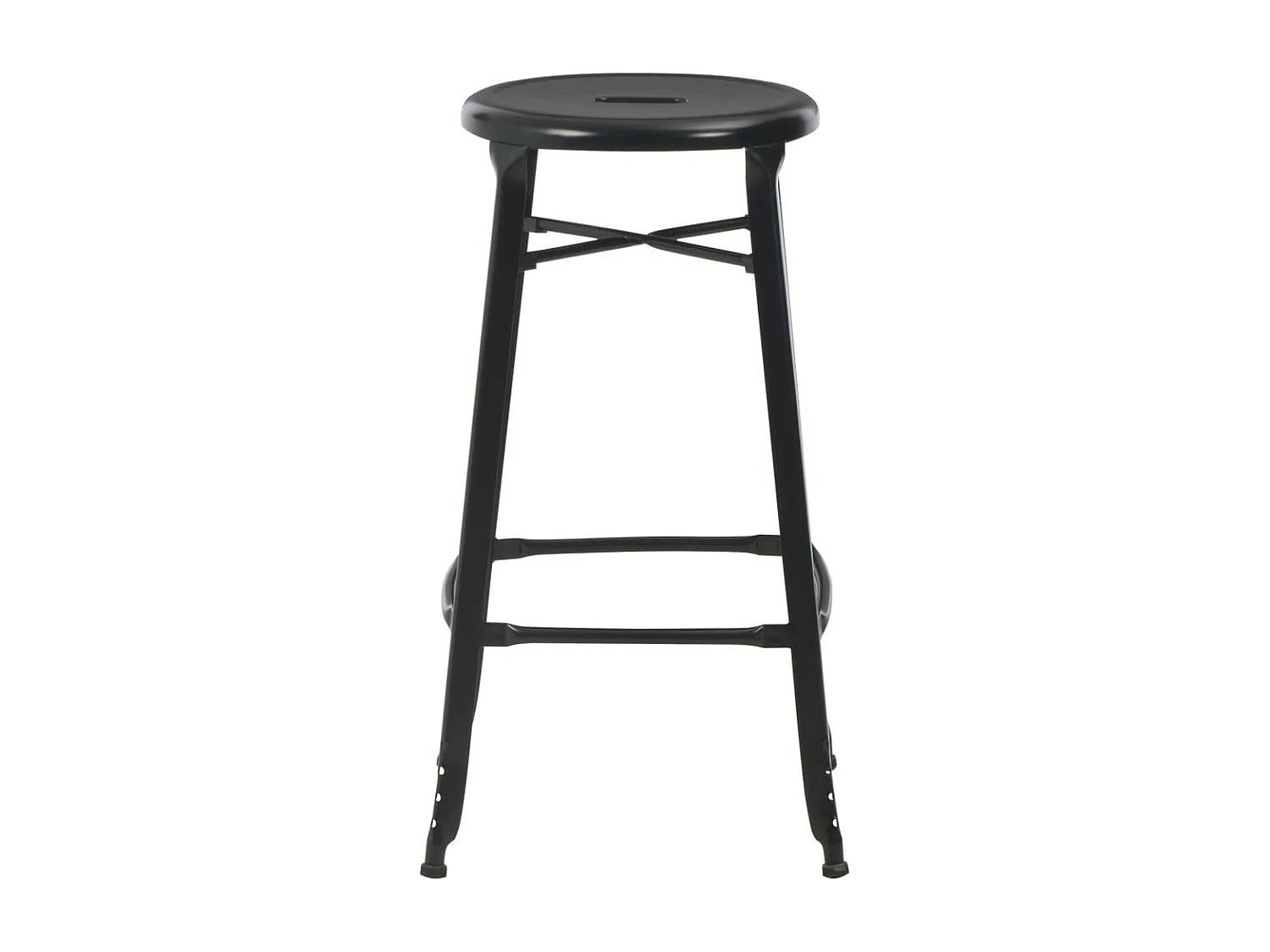 Tabourets de bar rond métal noir Doup - Lot de 2
