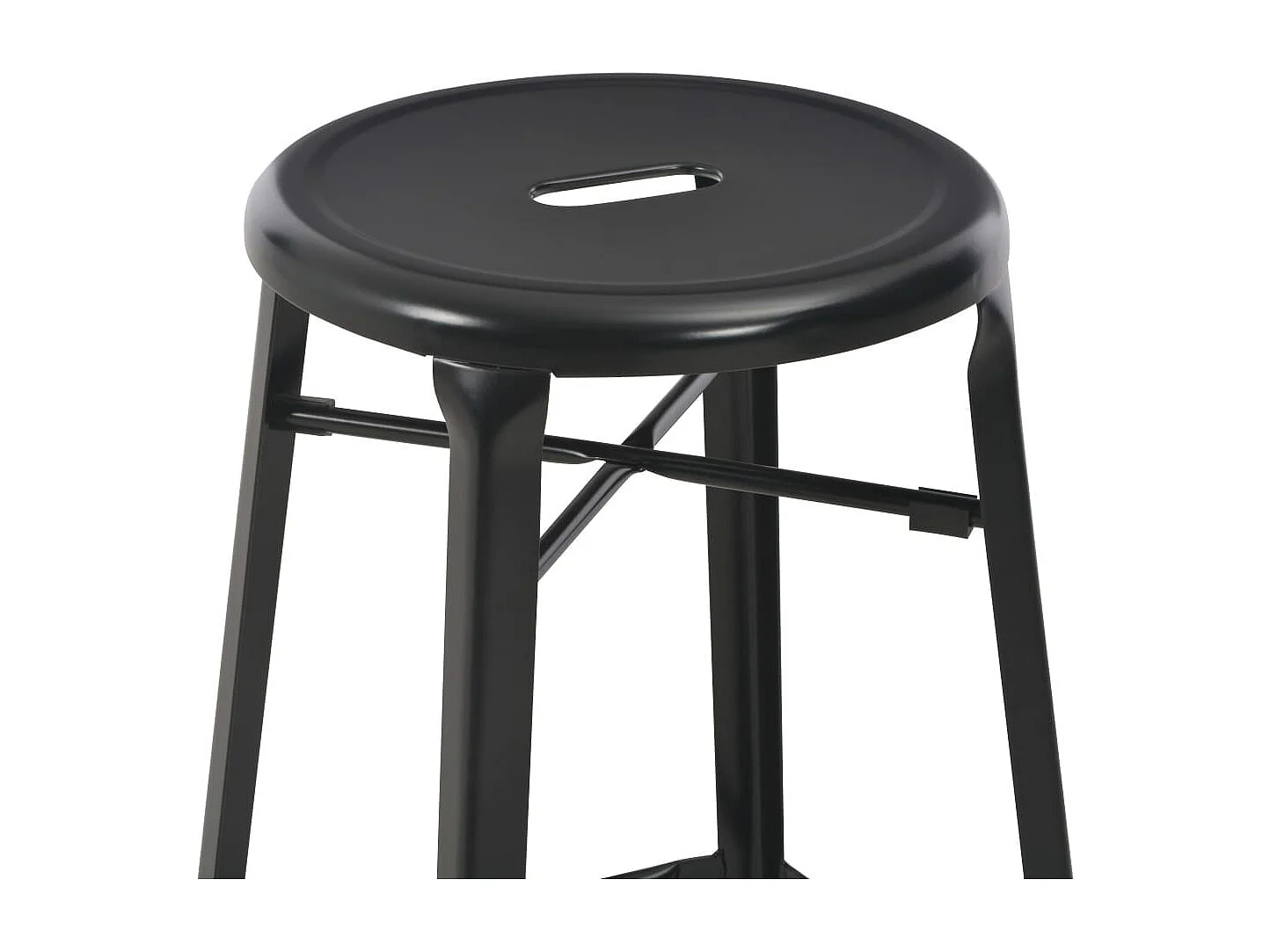 Tabourets de bar rond métal noir Doup - Lot de 2