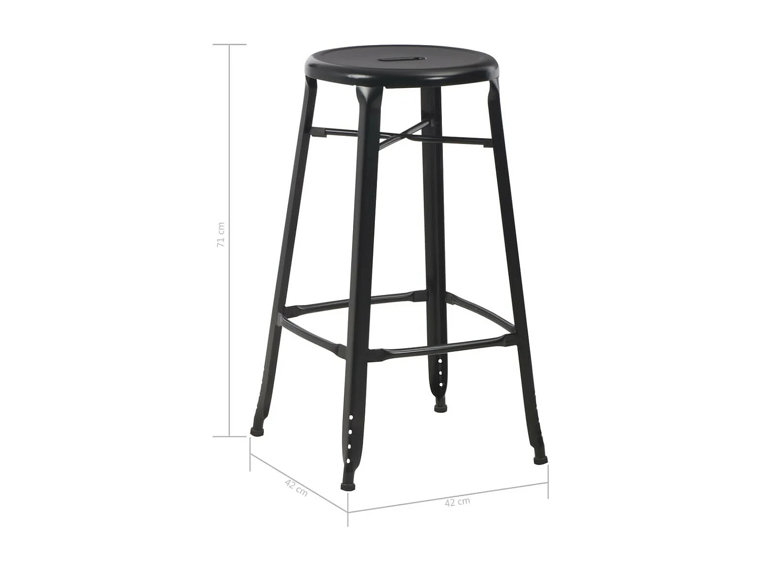 Tabourets de bar rond métal noir Doup - Lot de 2