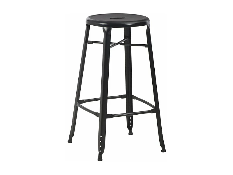 Tabourets de bar rond métal noir Doup - Lot de 2