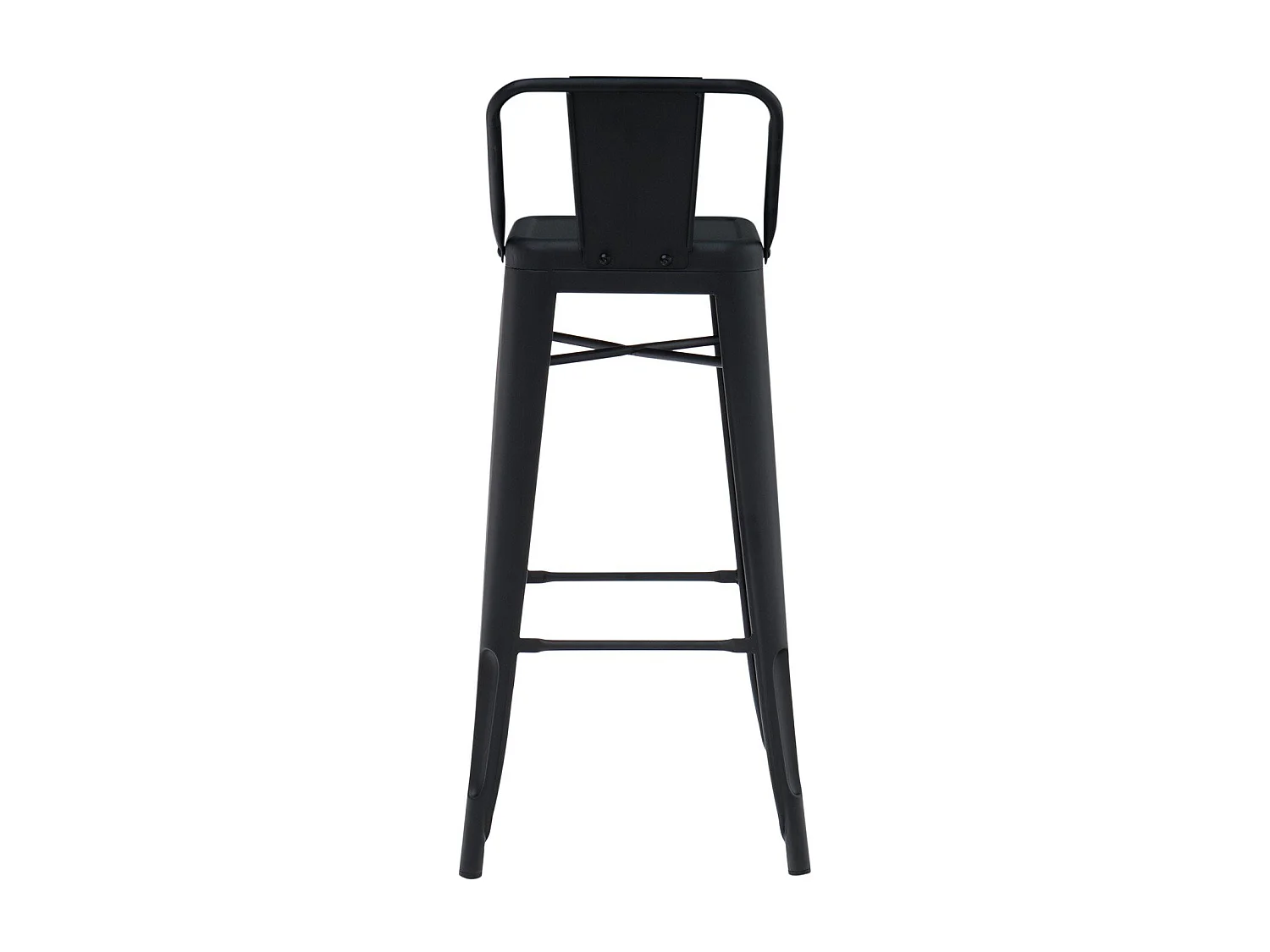 Taburete con respaldo de acero rojo brillante Kontoir 74 cm-Color Rosa claro