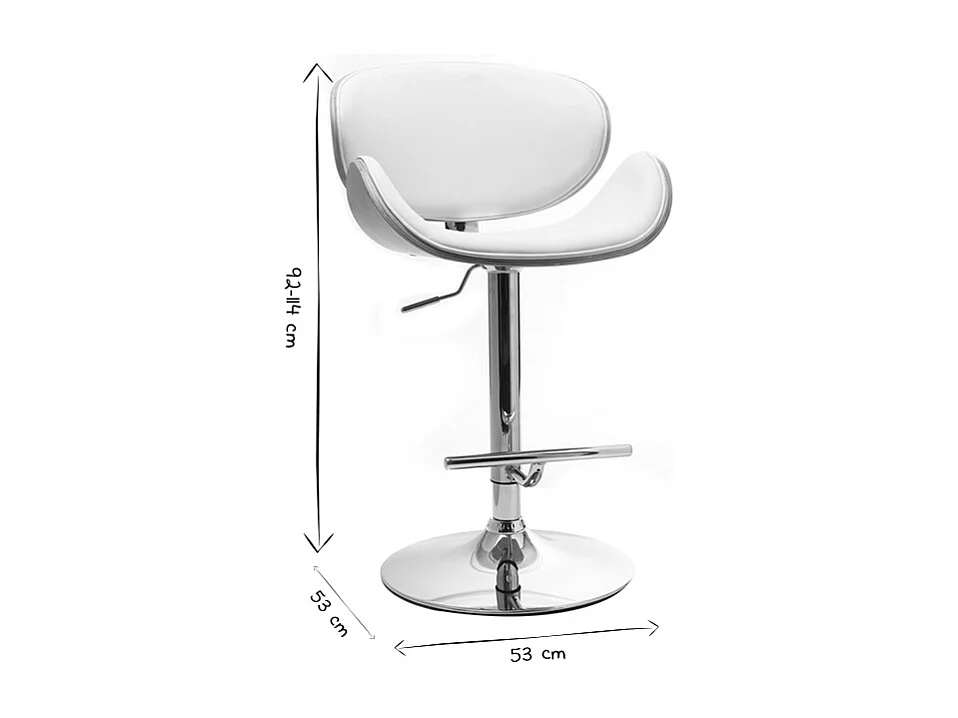 Tabouret de bar design blanc et bois clair WALNUT