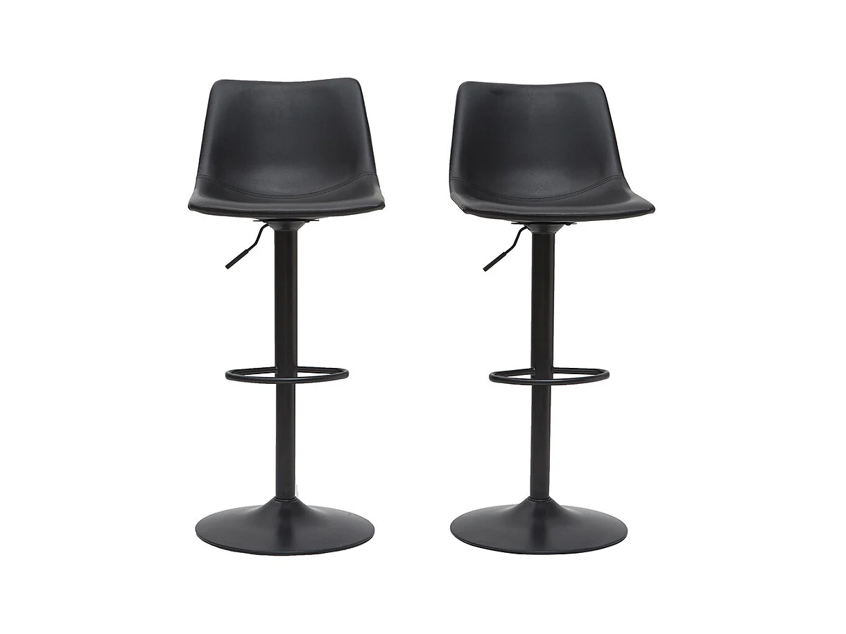 Taburete de bar vintage regulable PU negro 61cm lote de 2 NEW ROCK