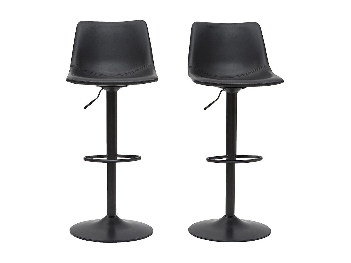 Tabourets de bar vintage réglables pivotants noirs (lot de 2) NEW ROCK