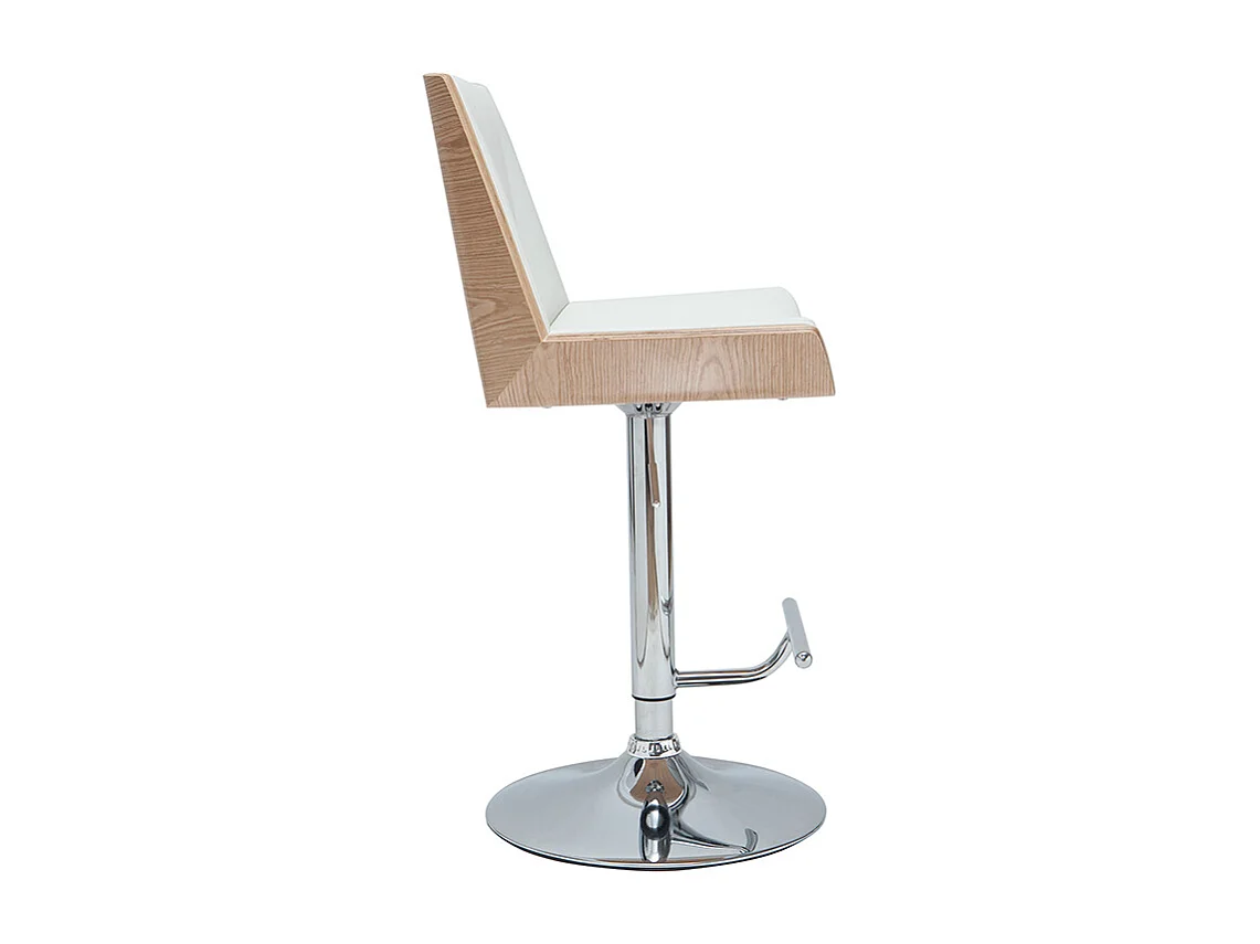 Design-Barhocker weiß und helles Holz MELKIOR