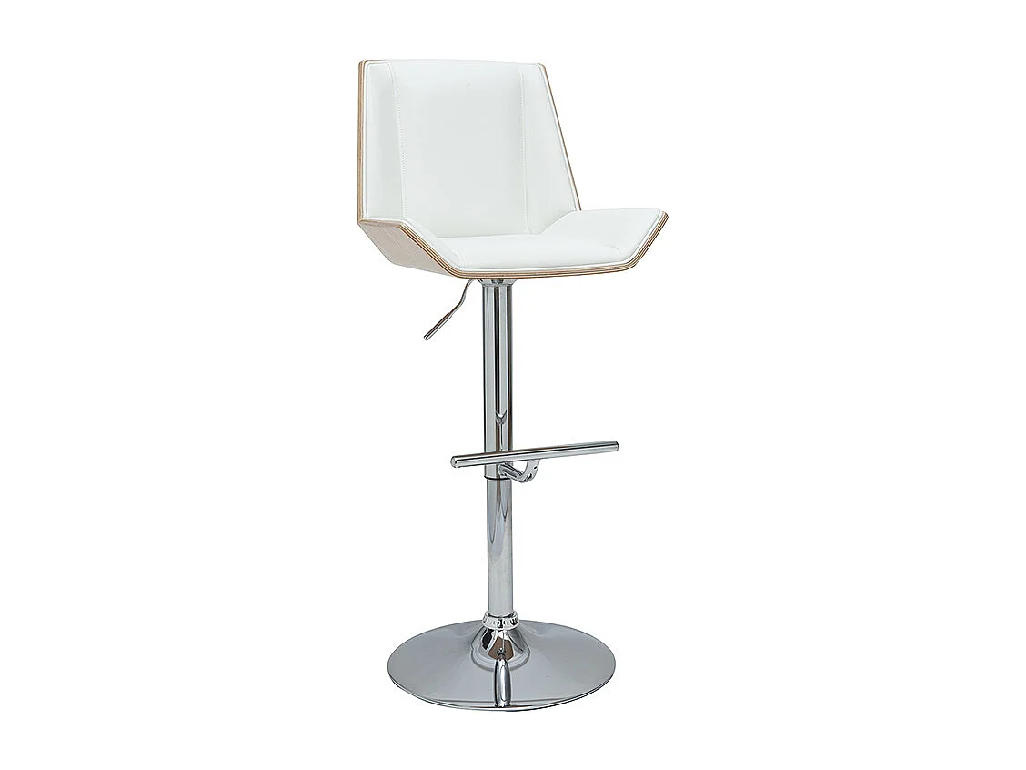 Tabouret de bar design blanc et bois clair MELKIOR