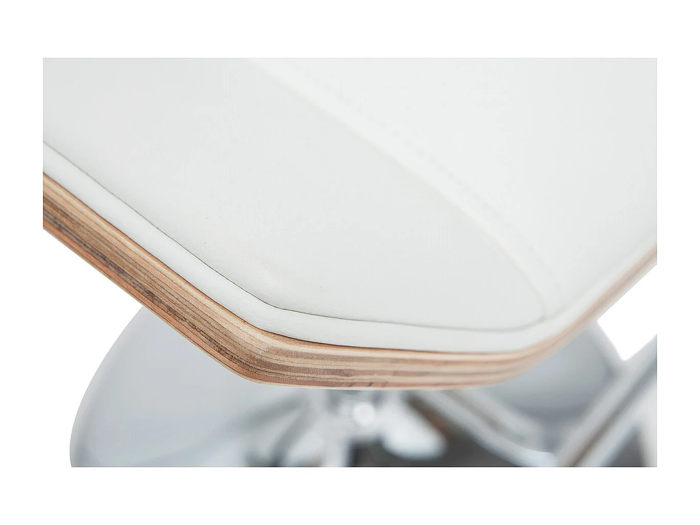 Tabouret de bar design blanc et bois clair MELKIOR