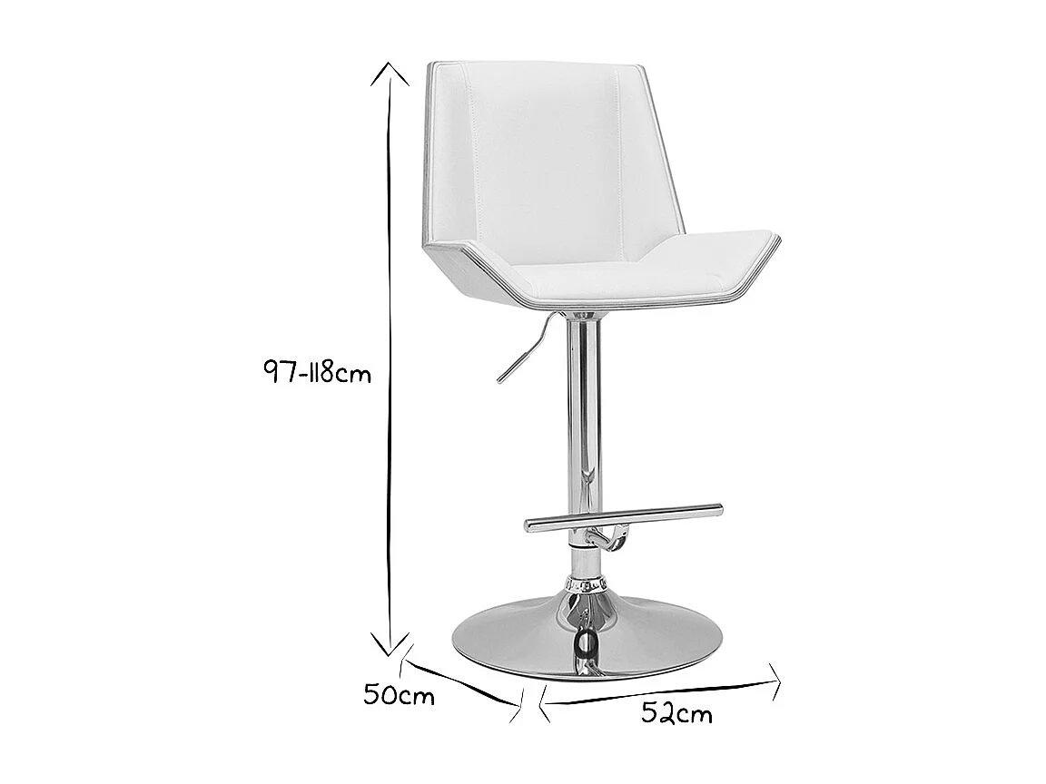 Tabouret de bar design blanc et bois clair MELKIOR