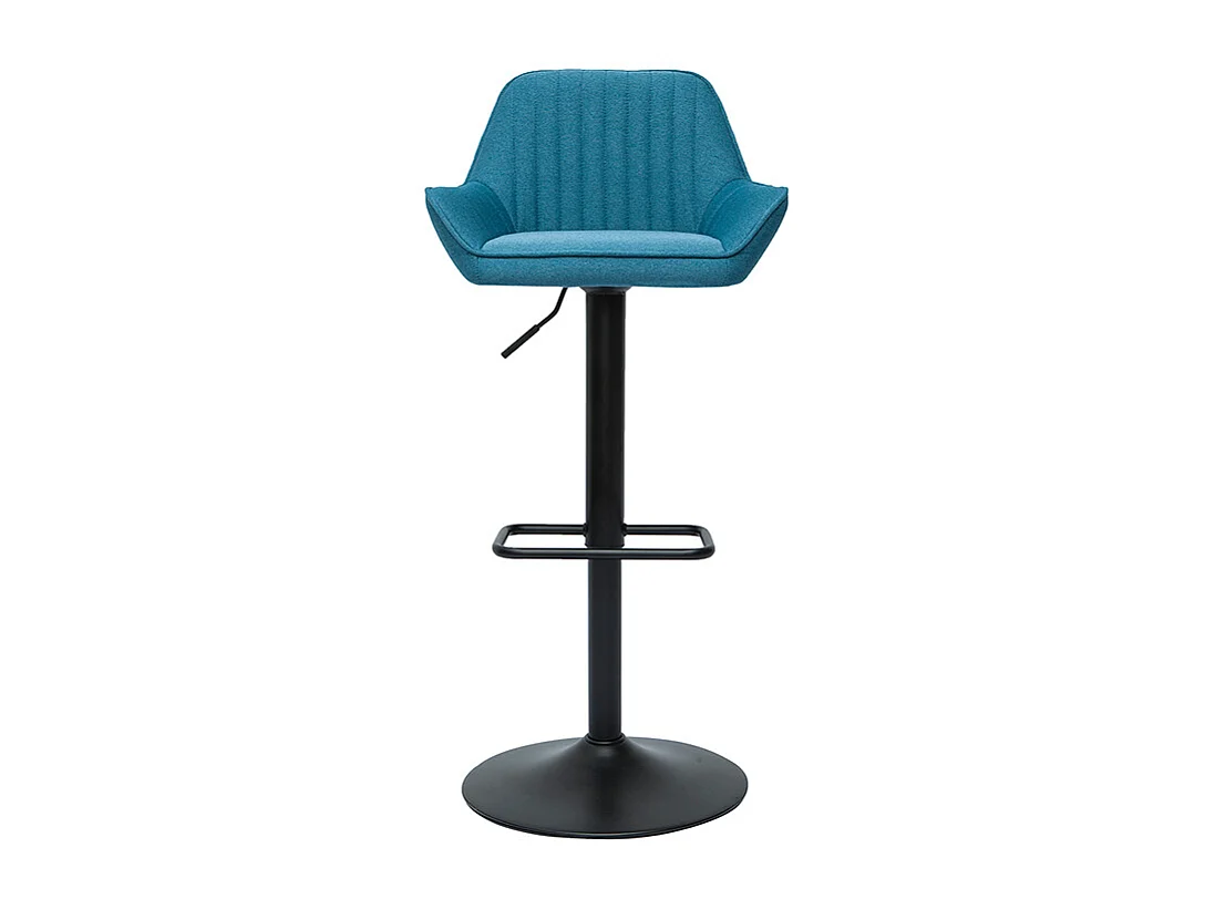 Tabourets de bar réglables design en tissu bleu (lot de 2) RONNIE