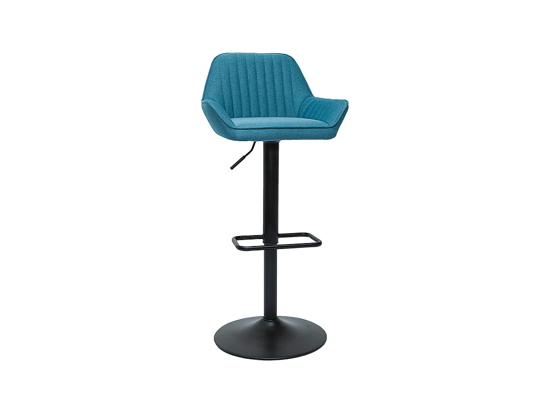 Design-Barhocker verstellbar entenblauer Stoff 2er-Set RONNIE