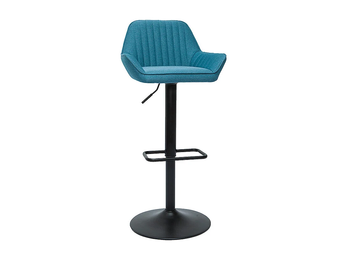 Design-Barhocker verstellbar entenblauer Stoff 2er-Set RONNIE