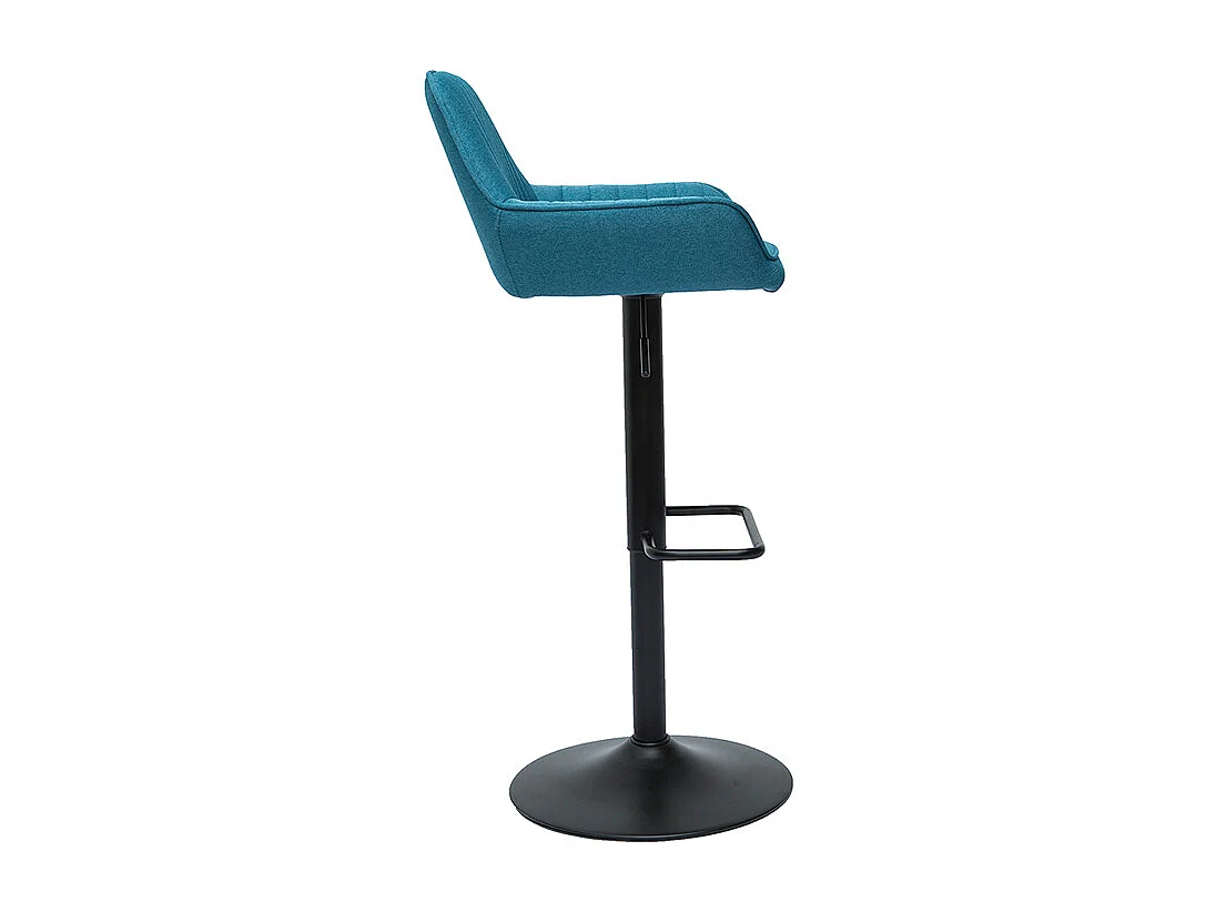 Design-Barhocker verstellbar entenblauer Stoff 2er-Set RONNIE