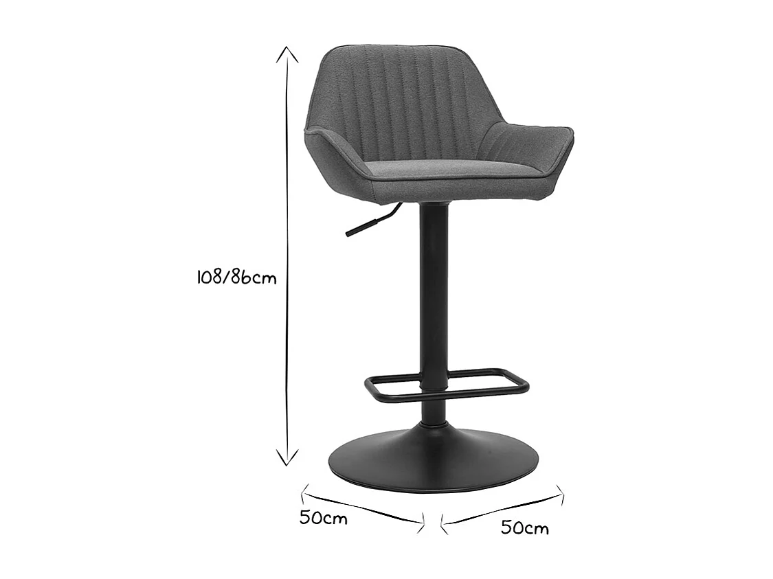 Design-Barhocker verstellbar entenblauer Stoff 2er-Set RONNIE