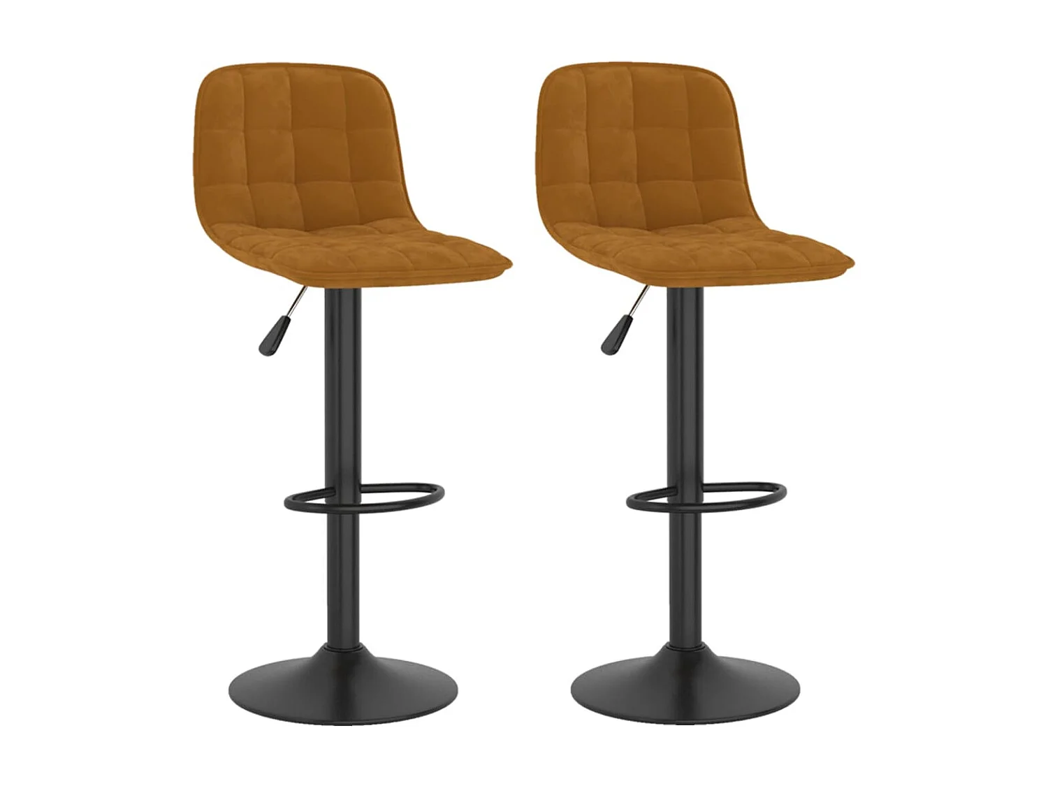 Tabourets de bar 2 pcs Marron Velours 15