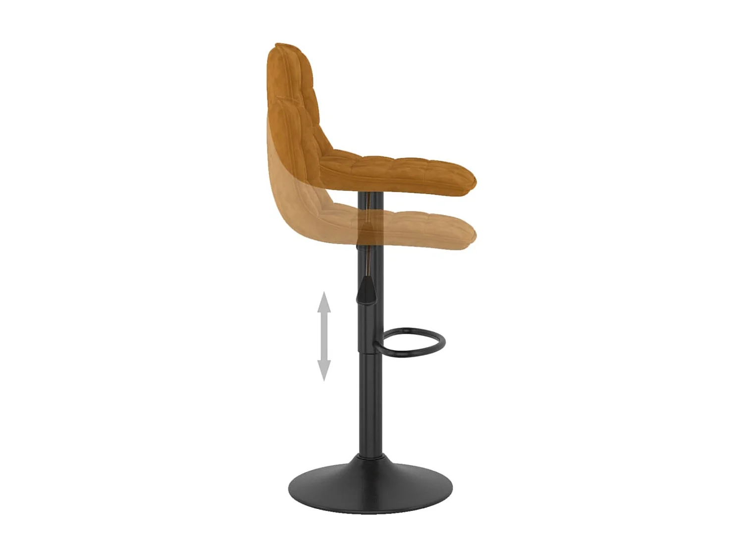 Tabourets de bar 2 pcs Marron Velours 15