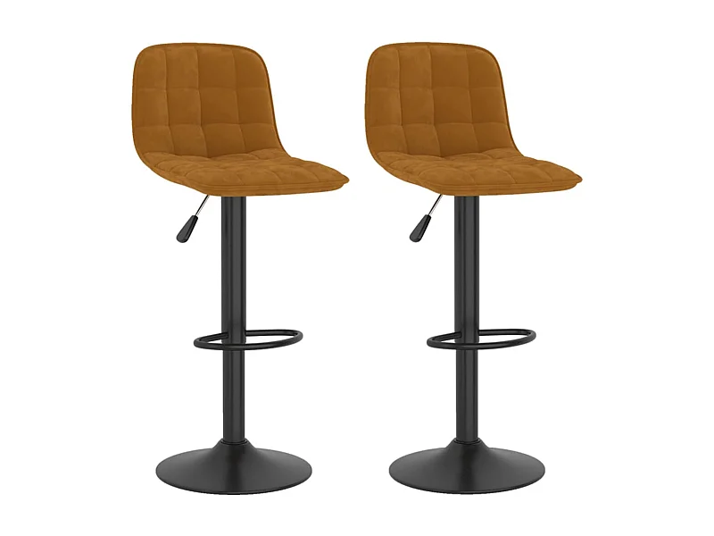 Tabourets de bar 2 pcs Marron Velours 15