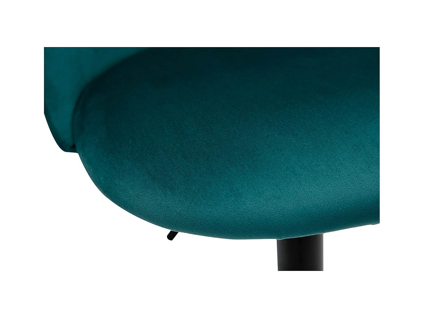 Barhocker höhenverstellbar aus petrolblauem Samt und schwarzem Metall (2er-Set) CELESTE