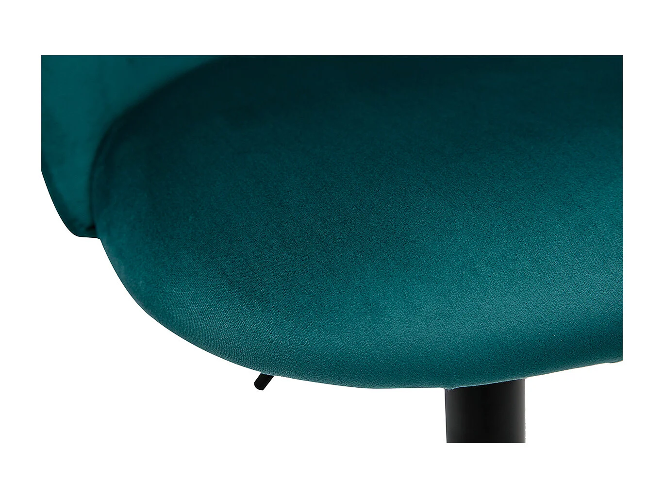 Barhocker höhenverstellbar aus petrolblauem Samt und schwarzem Metall (2er-Set) CELESTE