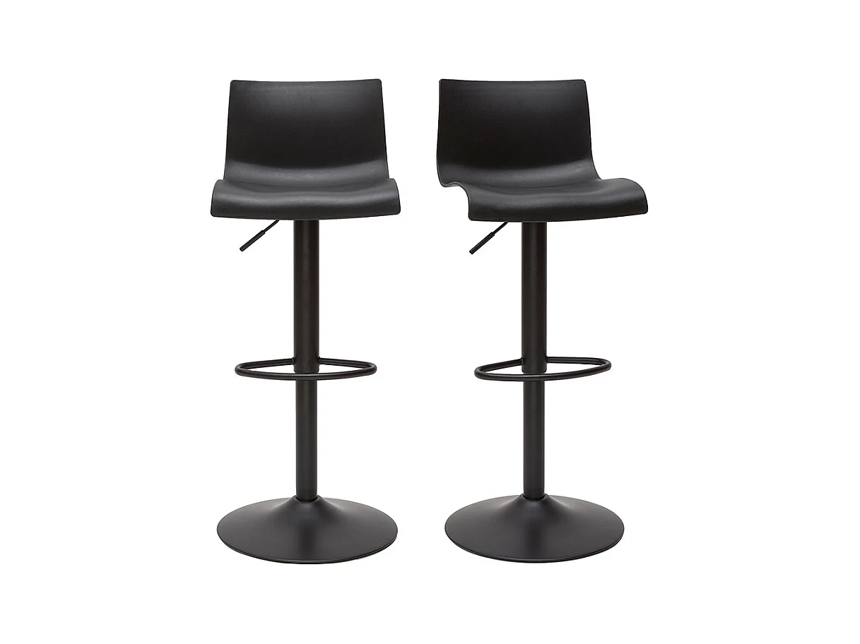 Tabourets de bar réglables design en métal noir (lot de 2) ONA