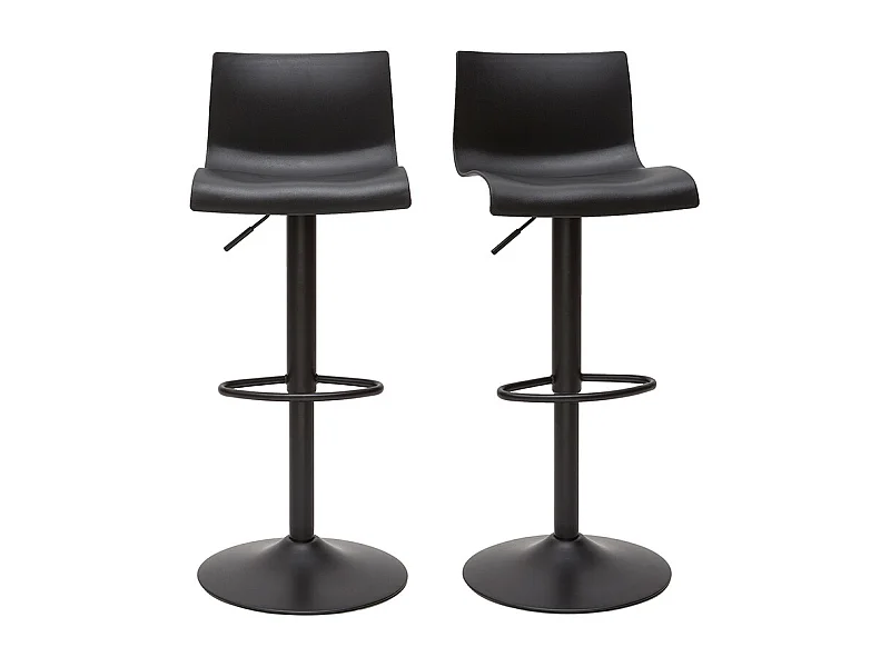 Tabourets de bar réglables design en métal noir (lot de 2) ONA