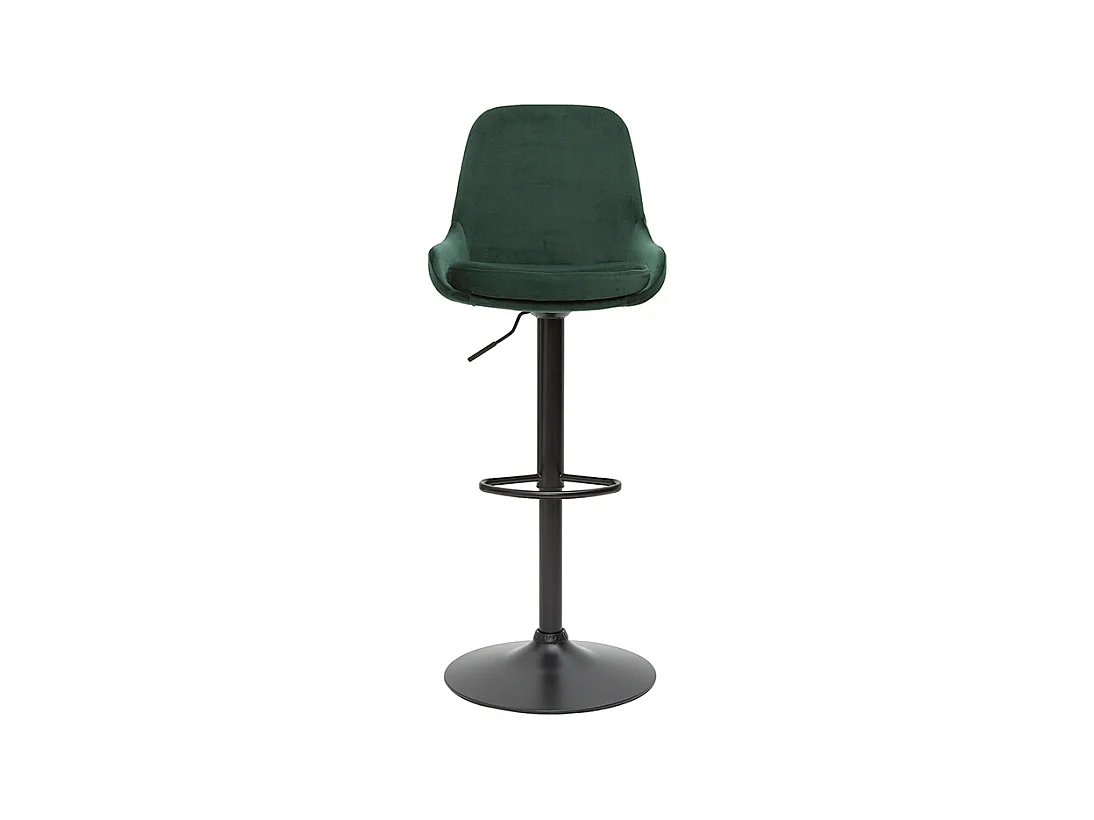 Tabourets de bar design réglables velours vert (lot de 2) HOLO