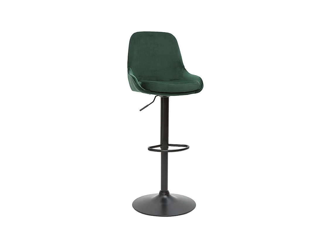 Tabourets de bar design réglables velours vert (lot de 2) HOLO