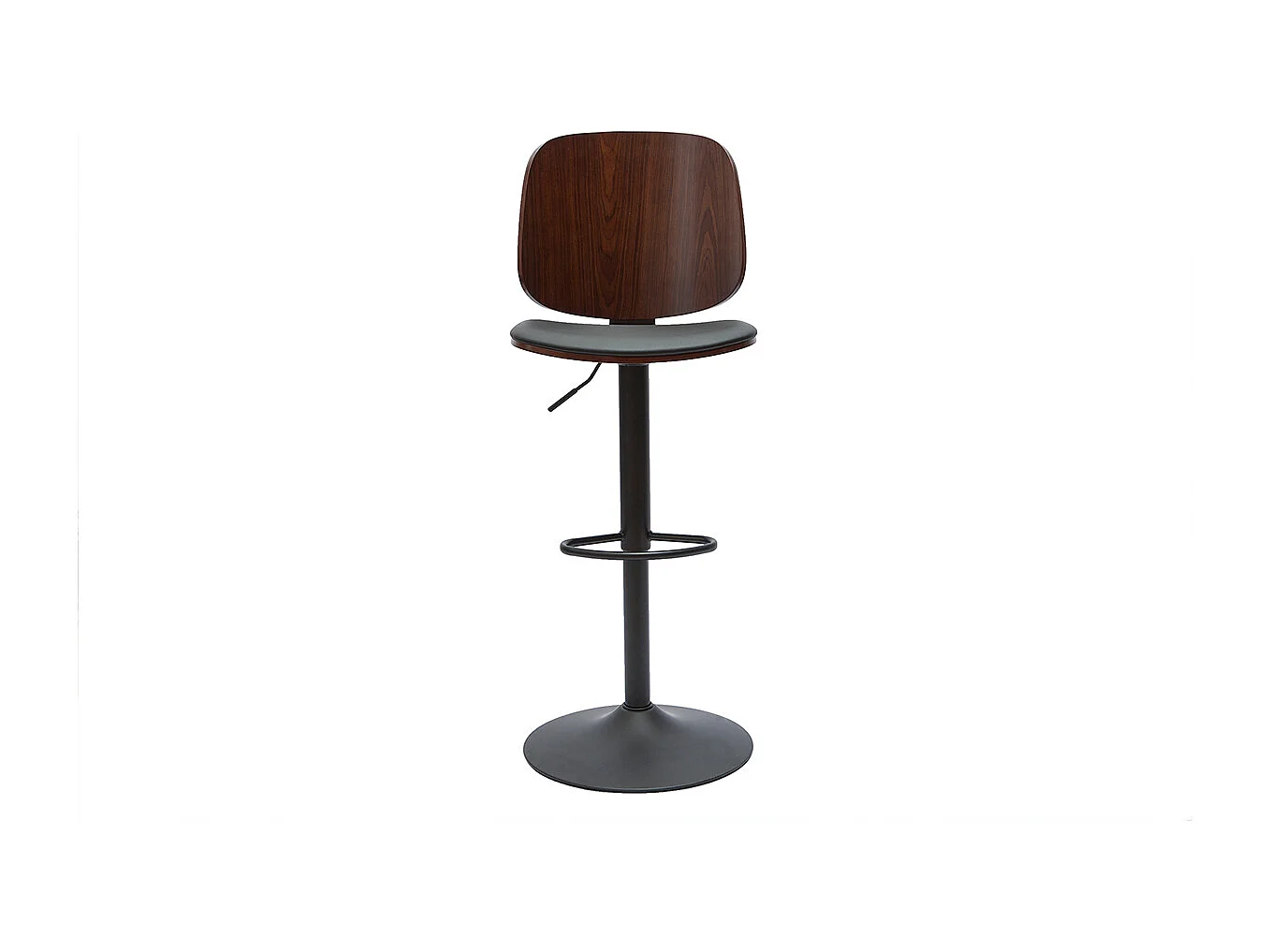 Tabouret de bar ajustable noir et noyer BECK