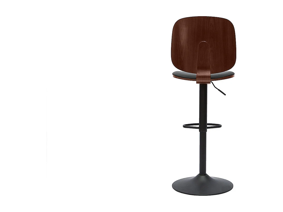 Tabouret de bar ajustable noir et noyer BECK