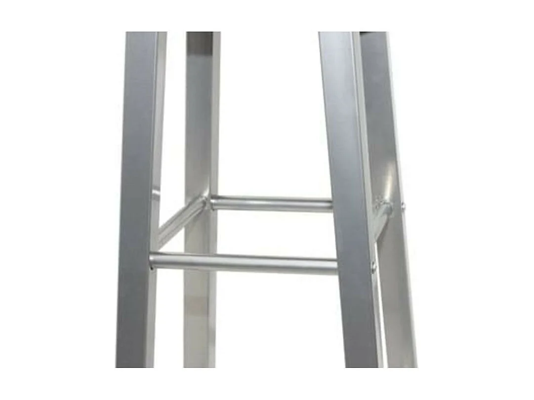 Tabouret de bar rond bois marron et métal gris Luis - Lot de 2