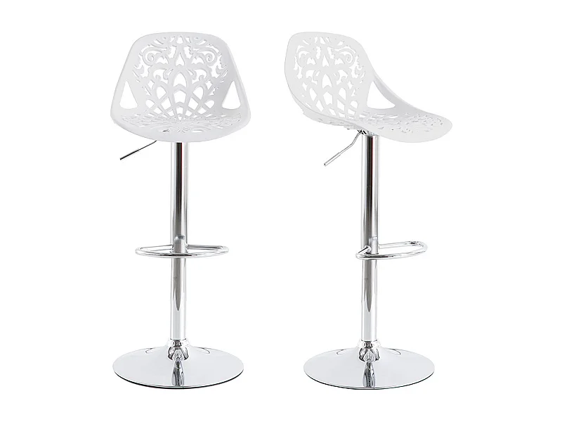 Sgabelli da bar design barocco bianco - set di 2 BAROCCA