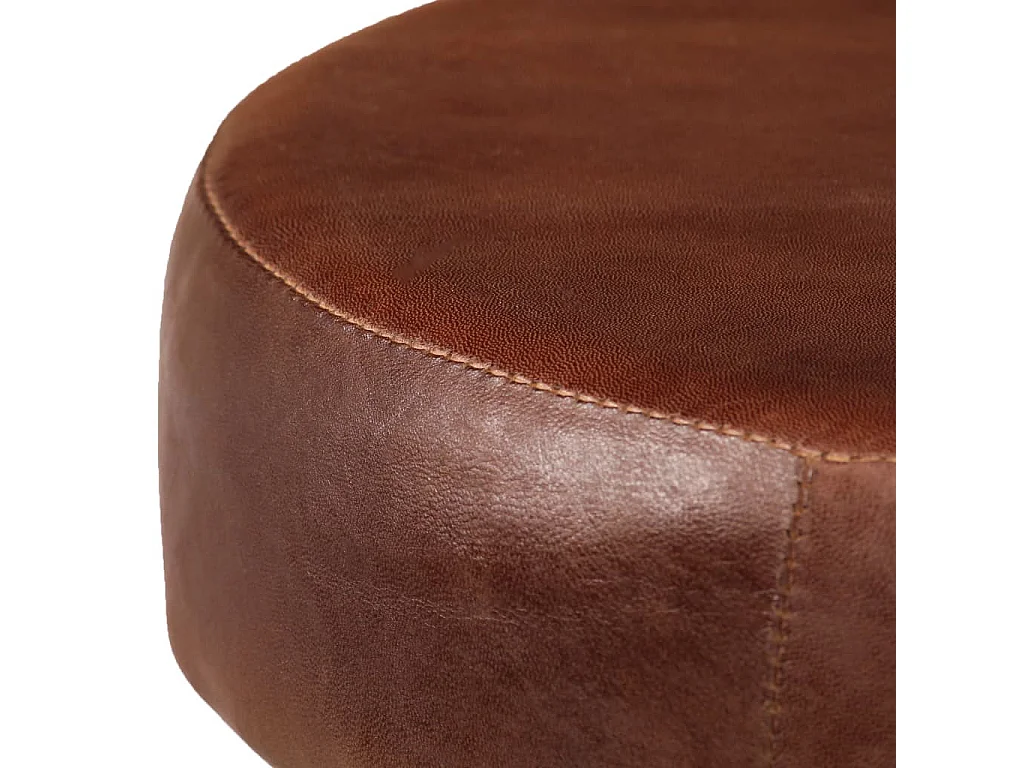 Tabouret de bar cuir marron et acacia massif clair Ival - Lot de 2