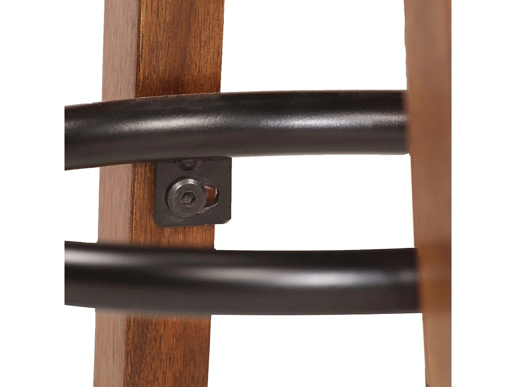 Tabouret de bar cuir marron et acacia massif clair Ival - Lot de 2