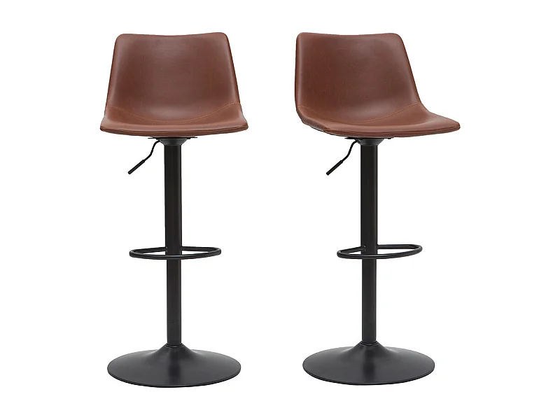 Barhocker Vintage PU Hellbraun 2er Set NEW ROCK