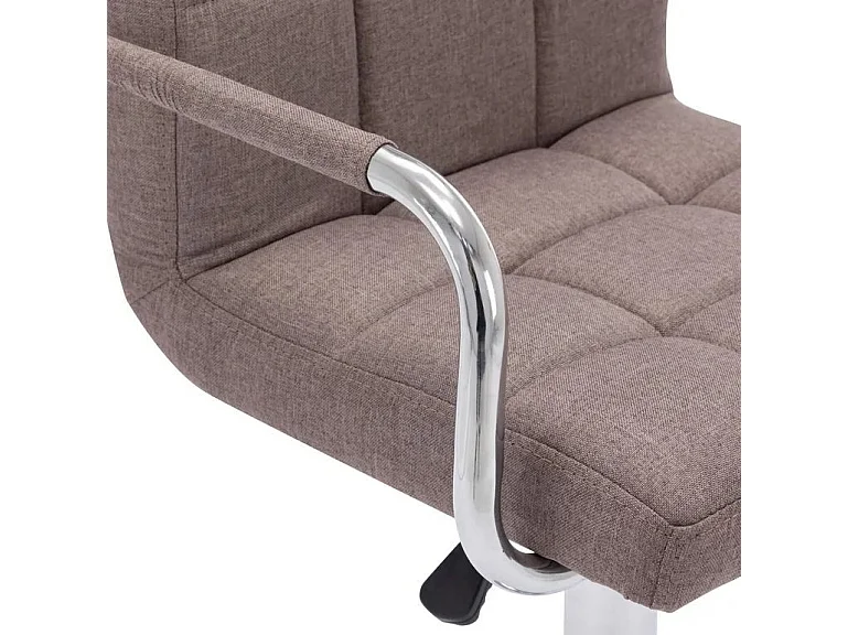 Chaise de bar tissu taupe et pied métal chromé Nexur