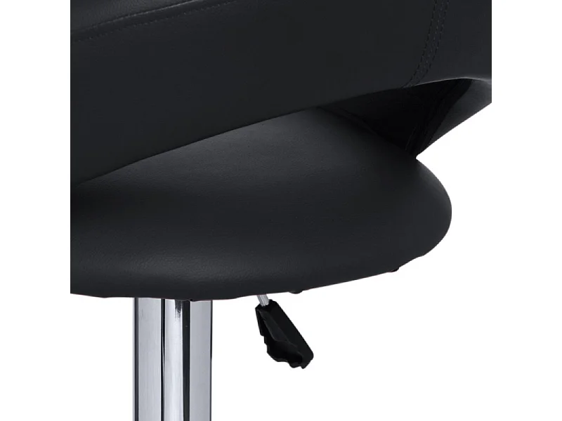 Tabouret chromé et simili cuir noir Calora