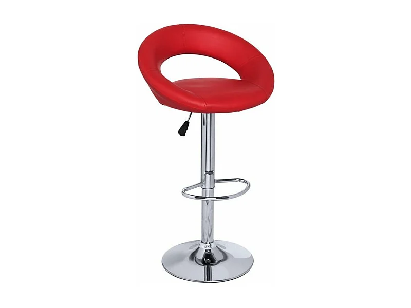 Tabouret similicuir rouge Calora - Lot de 2