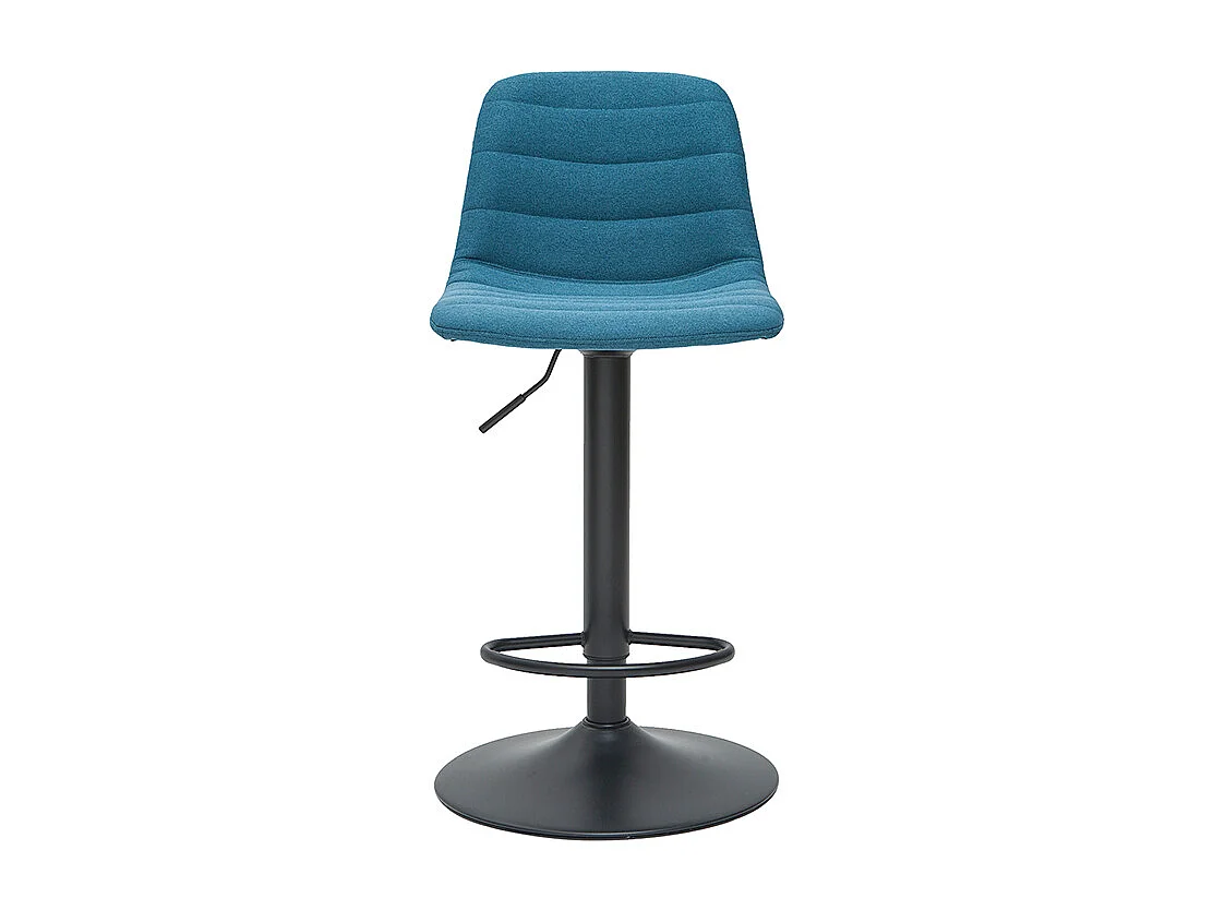 Tabourets de bar réglables en tissu et métal bleu canard (lot de 2) SAURY