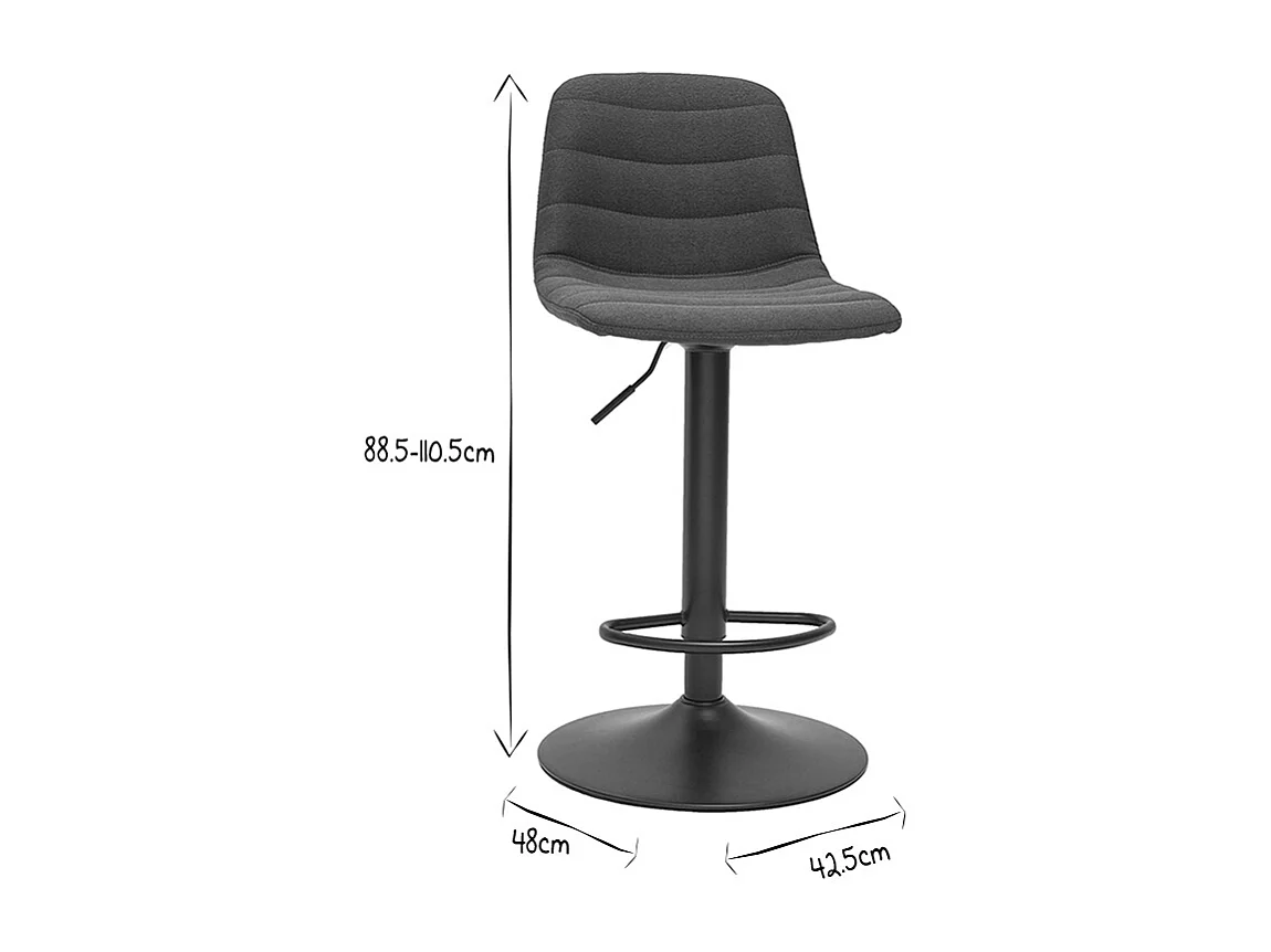 Tabourets de bar réglables en tissu et métal bleu canard (lot de 2) SAURY