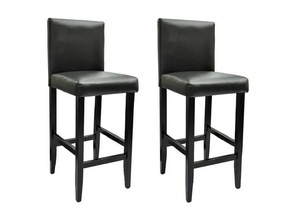 Tabourets de bar avec dossier marron Similicuir Axal - Lot de 2