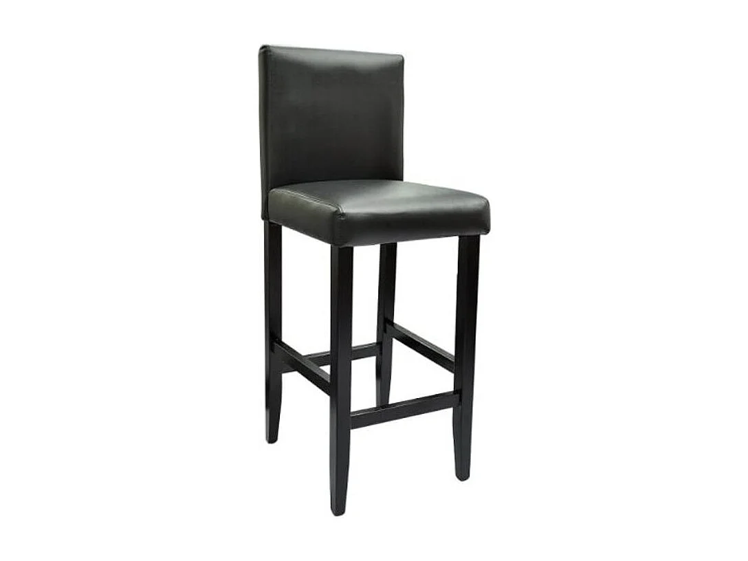 Tabourets de bar avec dossier marron Similicuir Axal - Lot de 2