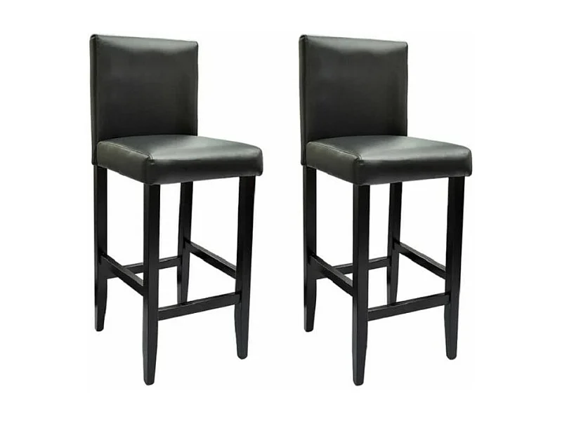 Tabourets de bar avec dossier marron Similicuir Axal - Lot de 2