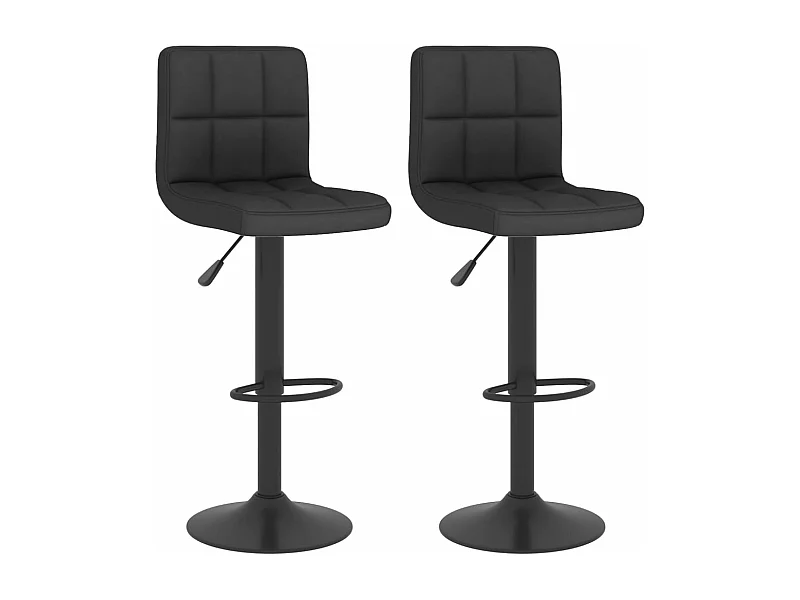 Tabourets de bar 2 pcs Noir Tissu 8