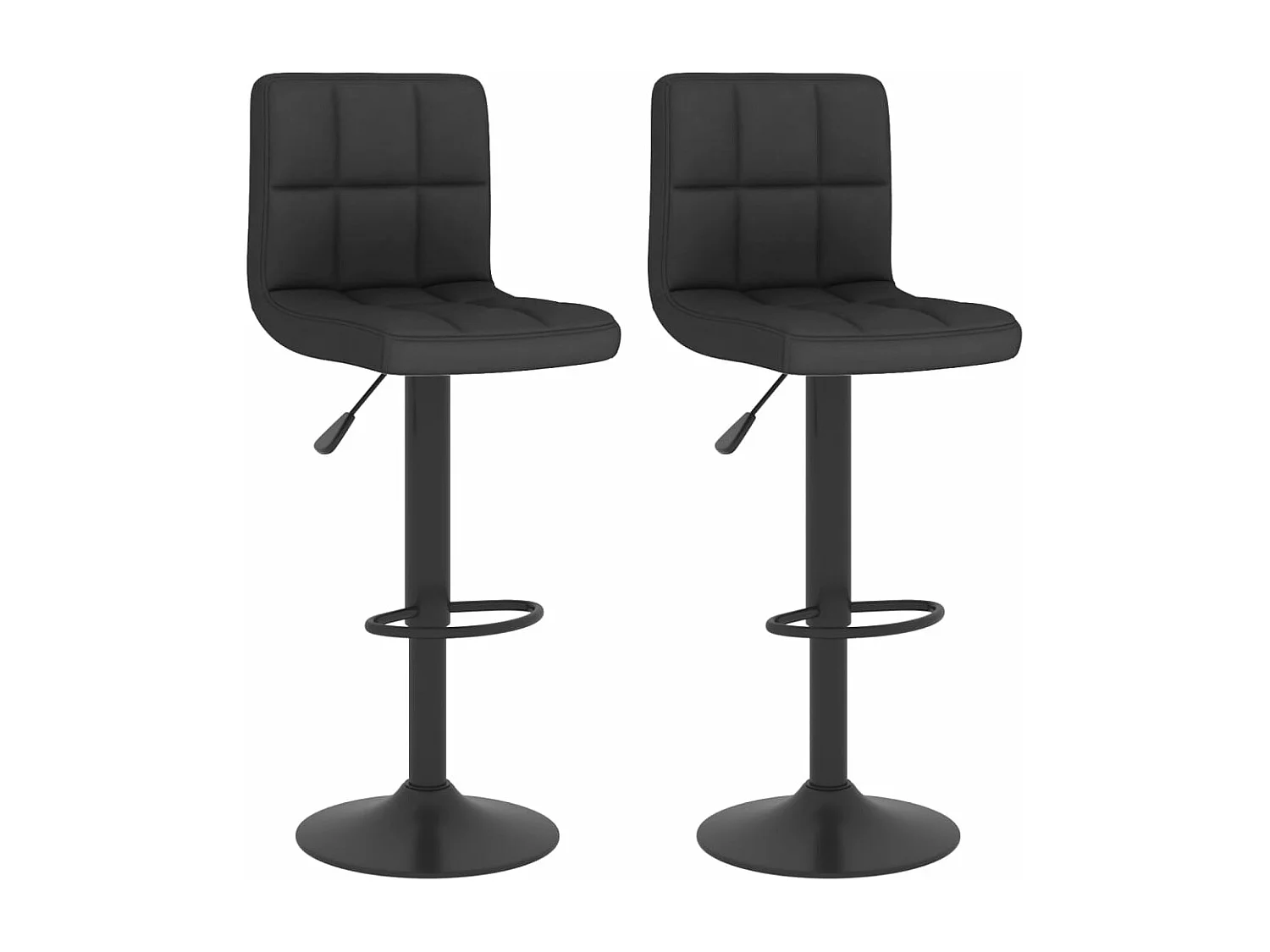 Tabourets de bar 2 pcs Noir Tissu 8