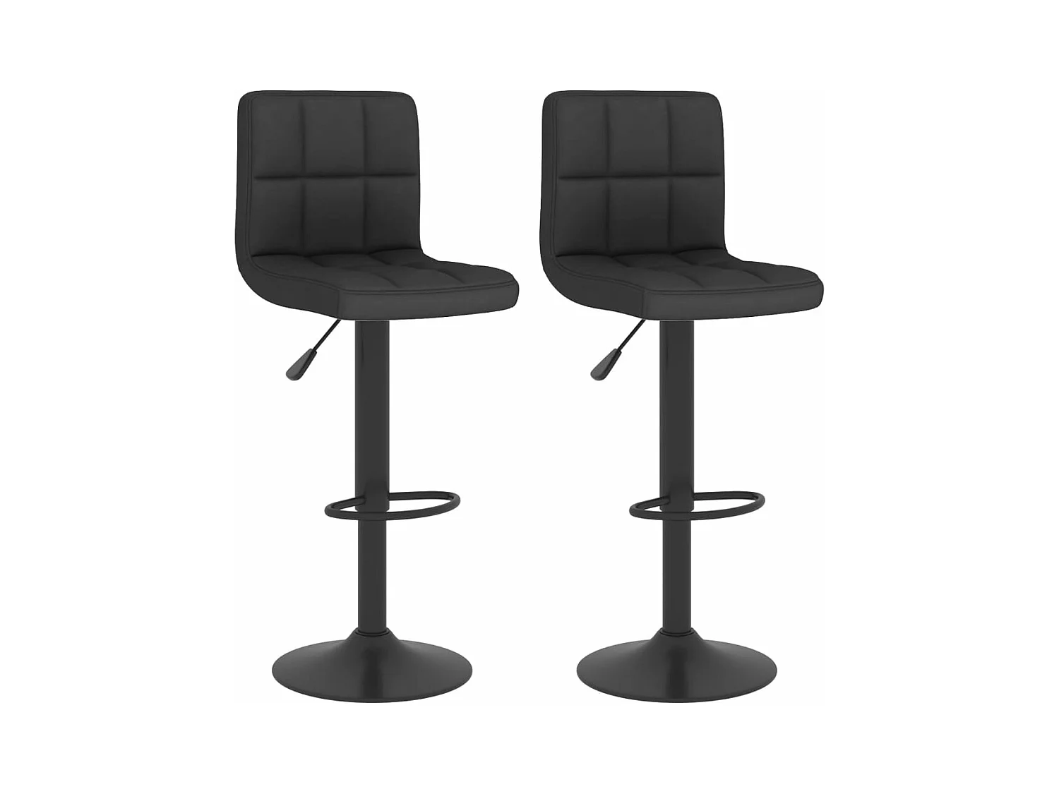 Tabourets de bar 2 pcs Noir Tissu 8