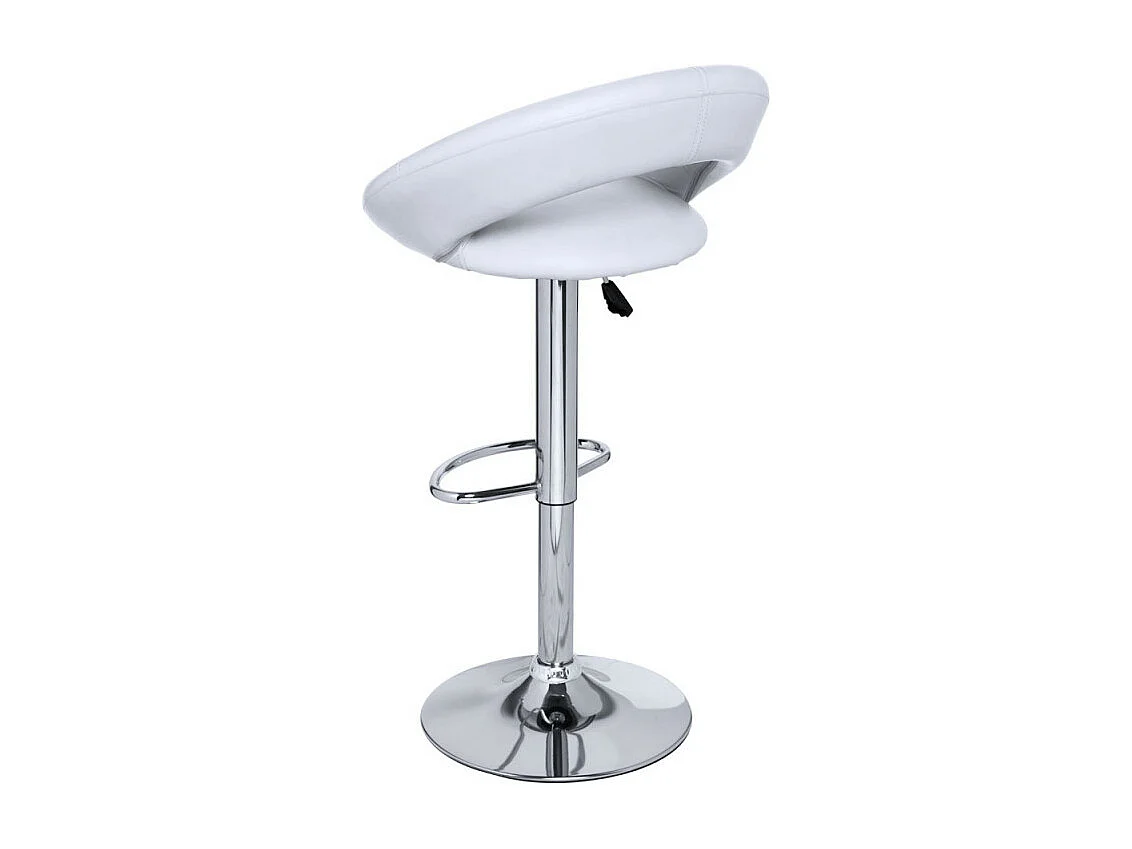 Taburete Calora de polipiel blanca - Lote de 2