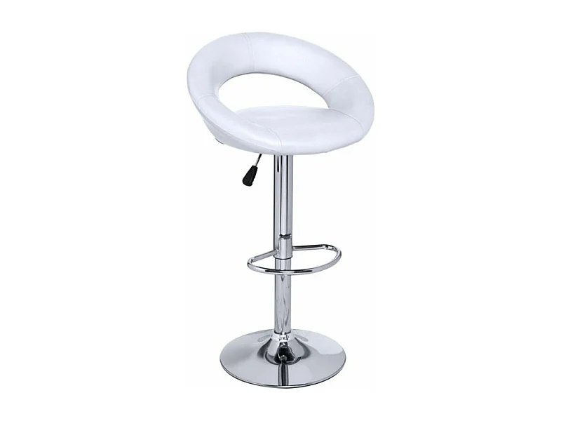 Tabouret similicuir blanc Calora - Lot de 2