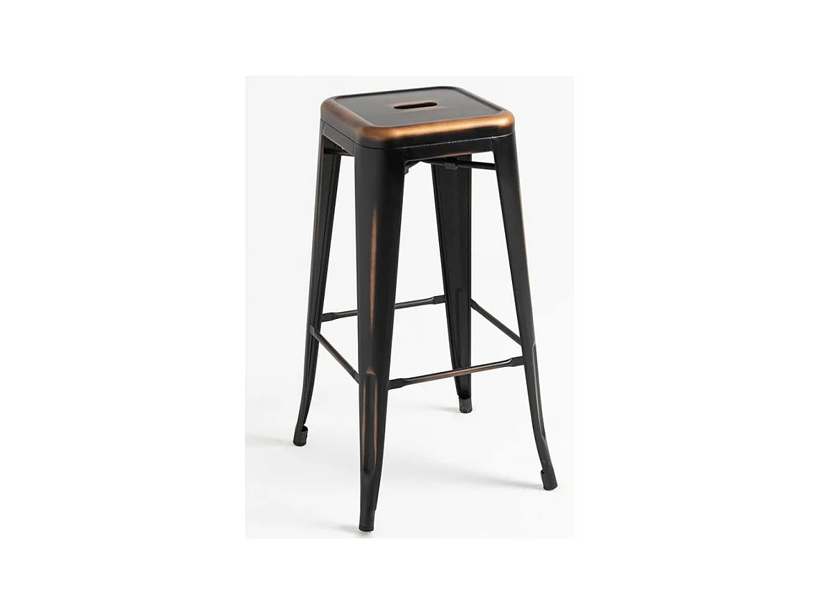 Tabouret haut industrielle acier vintage Kontoir 76cm-Couleur Bronze